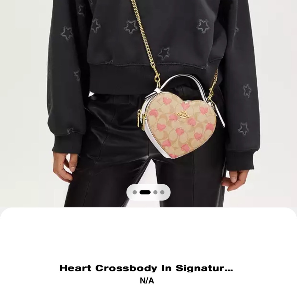 Coach Heart Crossbody Purse in Signature Design